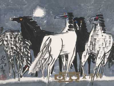 张广 马 镜心 34×45cm